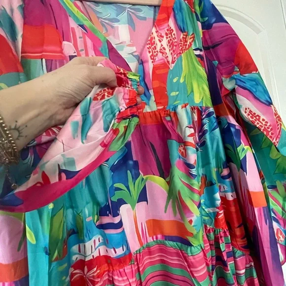 Colorful Women's Maxi Dress size 14-16 - Picture 4 of 4